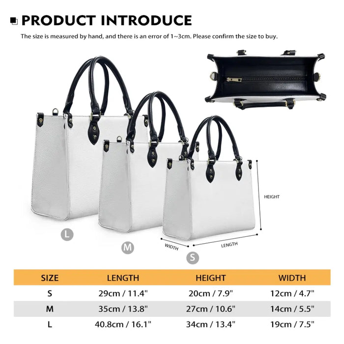 Custom Personalized Sunflower PU Leather Handbag With Long Straps - Gift Idea For Woman/ Grandma/ Mom/ Daughter/ Friend/ Wife