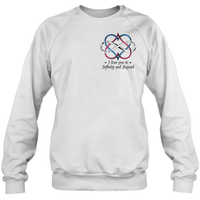 Custom Personalized Couple T-shirt/ Hoodie - Gift Idea For Couple - I Love You To Infinity And Beyond