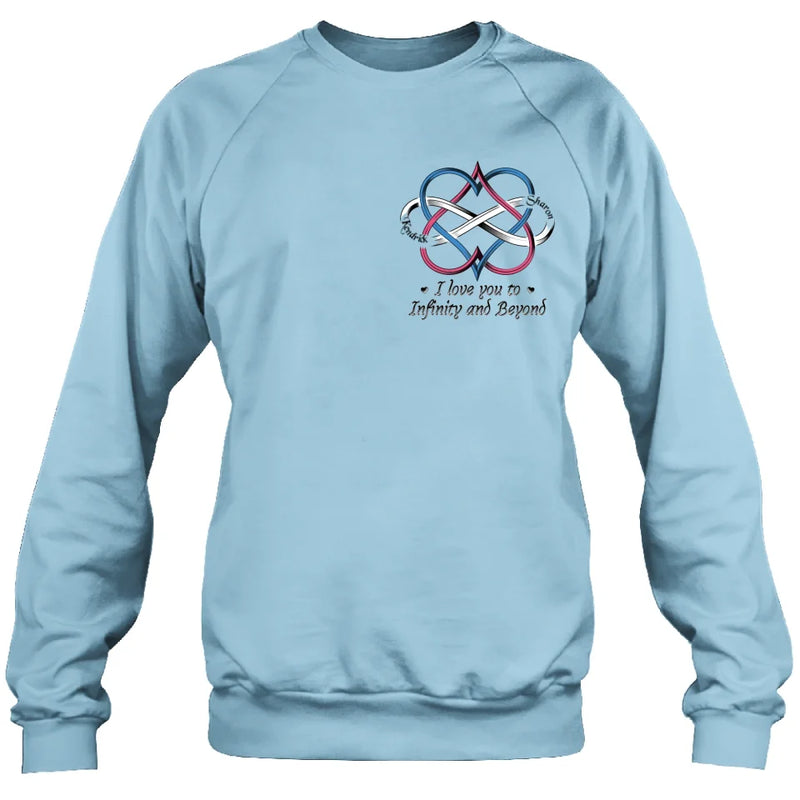Personalized Couple T-shirt/Hoodie - Gift Idea For Couple - I Love You To Infinity And Beyond