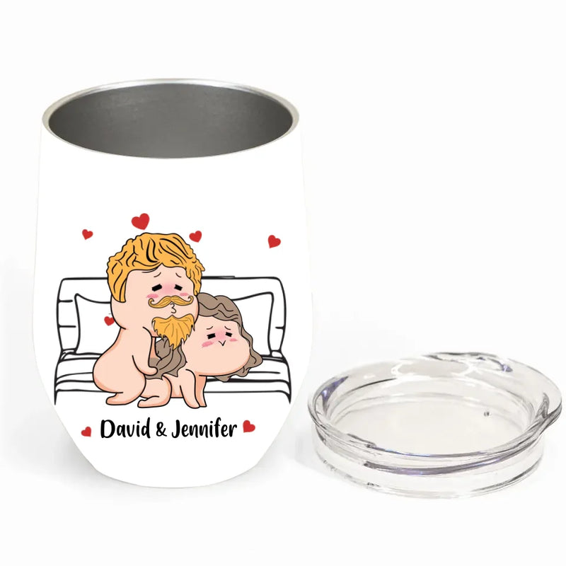 Personalized Couple Wine Tumbler - Valentine's Day Gift Idea For Couple/Husband And Wife - I Rode It So It's Mine