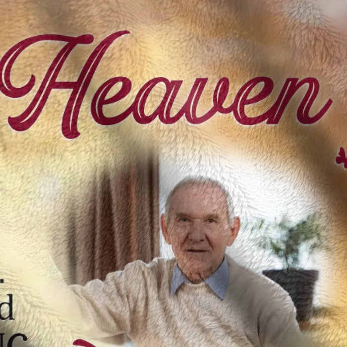 Custom Personalized Memorial Quilt/ Fleece Throw Blanket - Upload Photo - Memorial Gift Idea - A Hug From Heaven