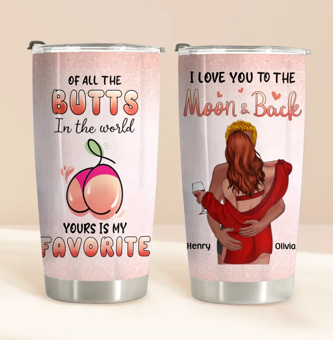 Custom Personalized Couple Tumbler - Funny Gift Idea For Couple/ Husband And Wife - Yours Is My Favorite