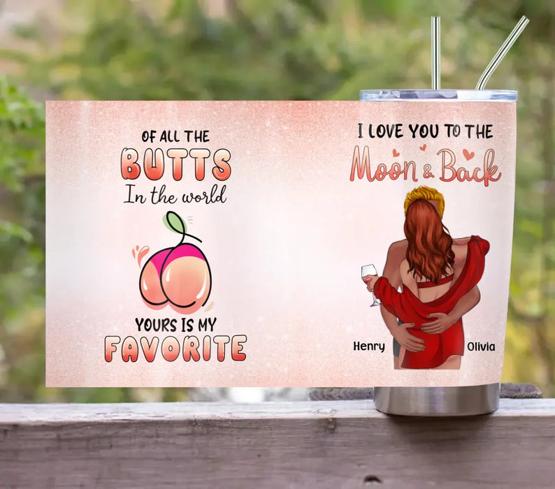 Custom Personalized Couple Tumbler - Funny Gift Idea For Couple/ Husband And Wife - Yours Is My Favorite