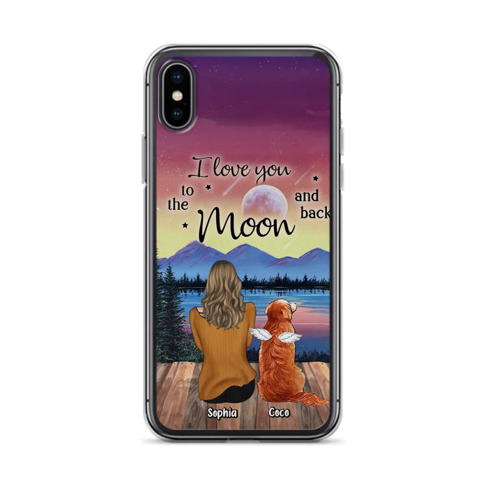 Custom Personalized Pet Mom/ Dad Phone Case - Gift Idea For Dog/ Cat/ Rabbit Lovers - Case For iPhone/ Samsung - I Love You To The Moon & Back