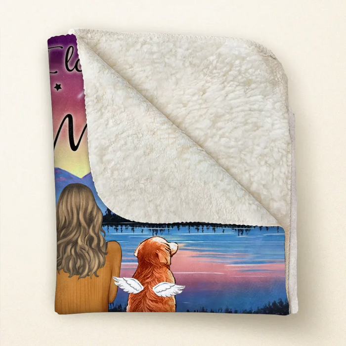 Personalized Pet Mom/Dad Quilt & Fleece Throw Blanket - Up to 3 Pets - Gift Idea For Dog/Cat/Rabbit Lover - I Love You To The Moon And Back