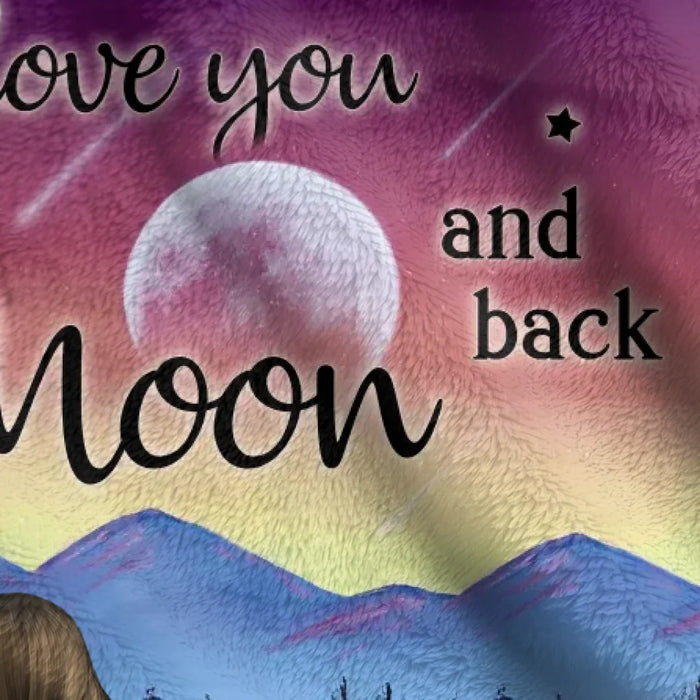 Personalized Pet Mom/Dad Quilt & Fleece Throw Blanket - Up to 3 Pets - Gift Idea For Dog/Cat/Rabbit Lover - I Love You To The Moon And Back