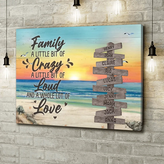 Custom Personalized Family Canvas - Gift Idea For Family/ Couple/ Valentine - Family A Little Bit Of Crazy