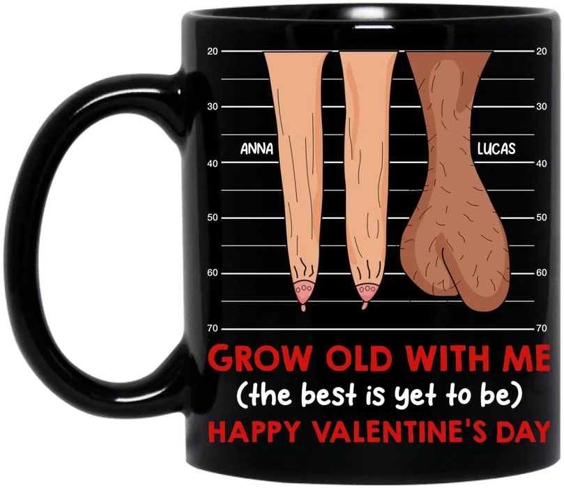 Custom Personalized Couple Coffee Mug - Valentine Gift Idea For Old Couple - Grow Old With Me