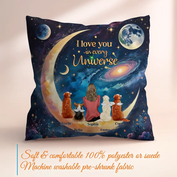 Personalized Pet Mom/Dad Pillow Cover - Upto 4 Pets - I Love You In Every Universe