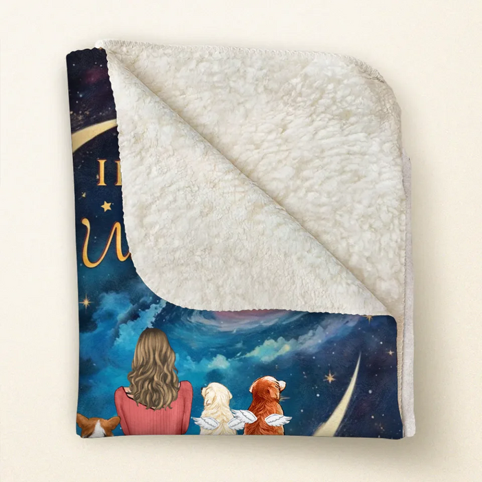 Personalized Pet Mom/Dad Quilt/Fleece Throw Blanket - Up to 4 Pets - I Love You In Every Universe