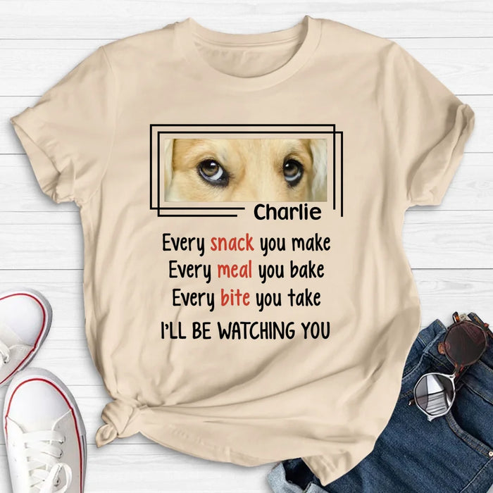 Custom Personalized Dog Eyes T-shirt - Upload Photo - Gift Idea For Dog Lover - I'll Be Watching You