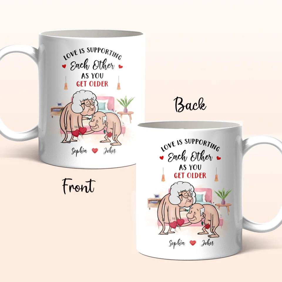 thumbnail interactive-video image 1 of Personalized Old Couple Coffee Mug - Gift Idea For Couple 1 of 10