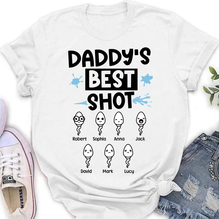 Custom Personalized Sperm Shirt/ Hoodie - Gift Idea For Father's Day with up to 7 Sperms - Daddy's Best Shot