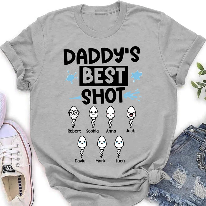 Custom Personalized Sperm Shirt/ Hoodie - Gift Idea For Father's Day with up to 7 Sperms - Daddy's Best Shot