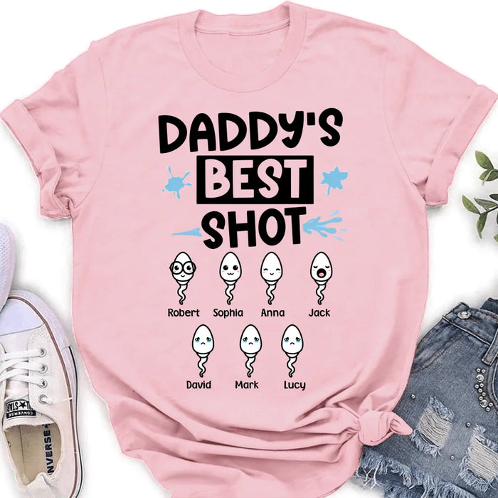 Custom Personalized Sperm Shirt/ Hoodie - Gift Idea For Father's Day with up to 7 Sperms - Daddy's Best Shot