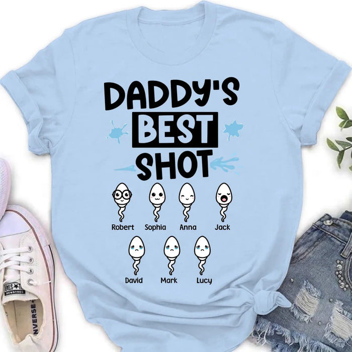 Custom Personalized Sperm Shirt/ Hoodie - Gift Idea For Father's Day with up to 7 Sperms - Daddy's Best Shot