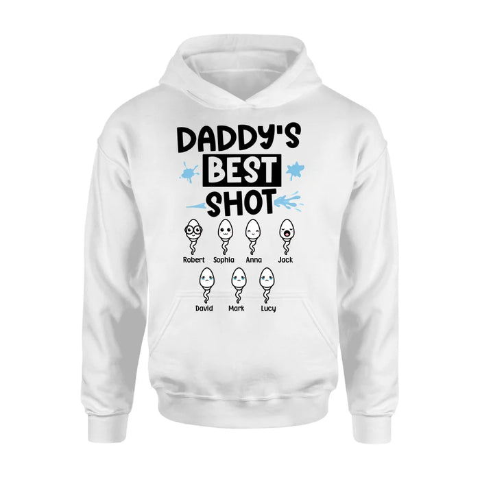 Custom Personalized Sperm Shirt/ Hoodie - Gift Idea For Father's Day with up to 7 Sperms - Daddy's Best Shot