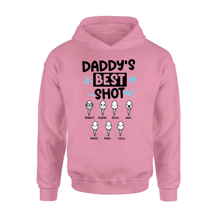 Custom Personalized Sperm Shirt/ Hoodie - Gift Idea For Father's Day with up to 7 Sperms - Daddy's Best Shot