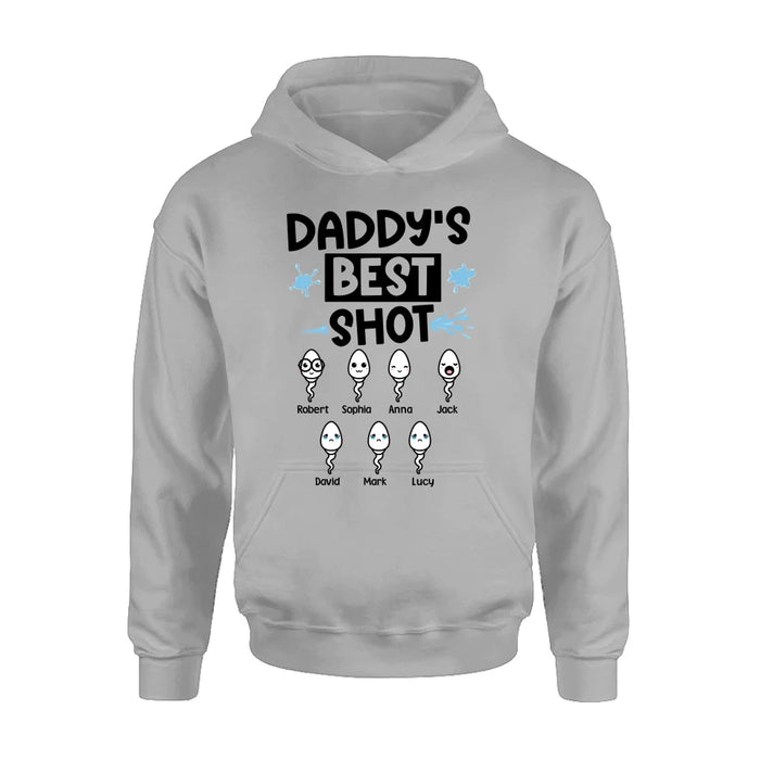 Custom Personalized Sperm Shirt/ Hoodie - Gift Idea For Father's Day with up to 7 Sperms - Daddy's Best Shot