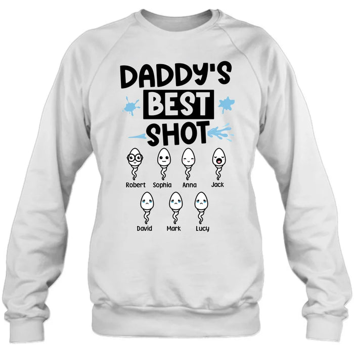 Custom Personalized Sperm Shirt/ Hoodie - Gift Idea For Father's Day with up to 7 Sperms - Daddy's Best Shot