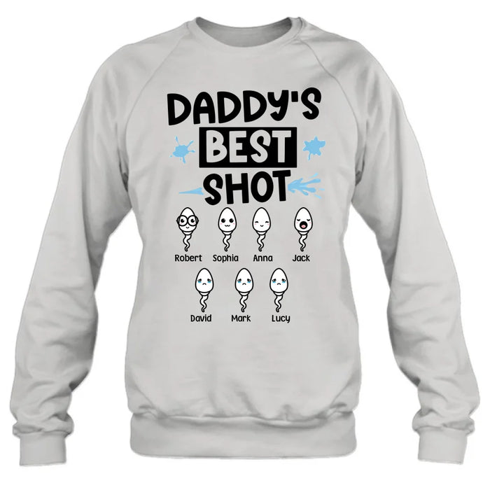 Custom Personalized Sperm Shirt/ Hoodie - Gift Idea For Father's Day with up to 7 Sperms - Daddy's Best Shot