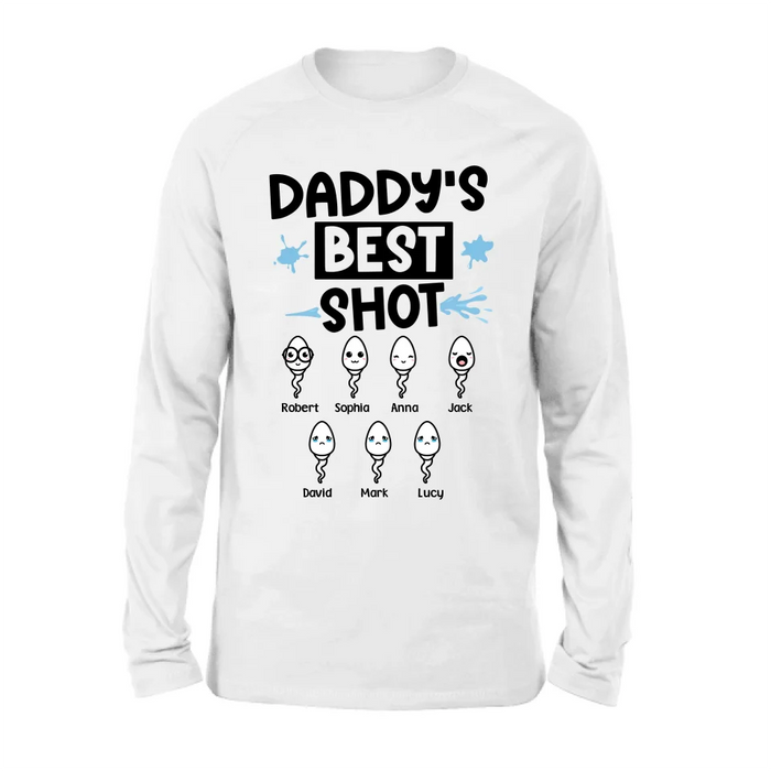 Custom Personalized Sperm Shirt/ Hoodie - Gift Idea For Father's Day with up to 7 Sperms - Daddy's Best Shot