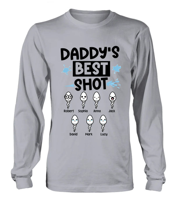 Custom Personalized Sperm Shirt/ Hoodie - Gift Idea For Father's Day with up to 7 Sperms - Daddy's Best Shot