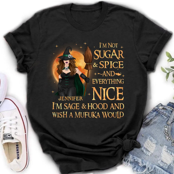 Custom Personalized Witch Shirt/ Hoodie - Gift Idea For Halloween/ Witch - I'm Sage & Hood And Wish A Mufuka Would