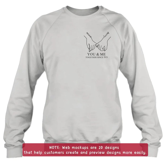 Custom Personalized Couple Embroidered T-shirt/ Sweater/ Hoodie - You & Me Together Since