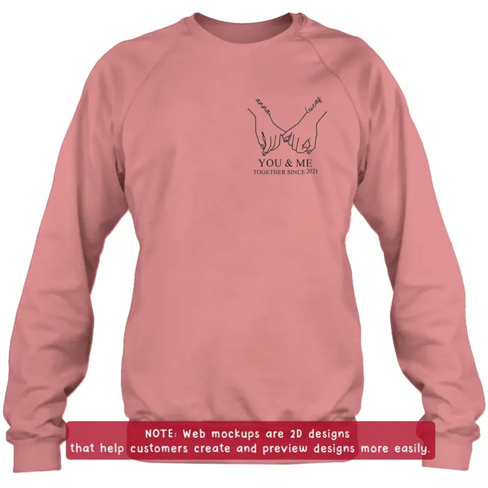 Custom Personalized Couple Embroidered T-shirt/ Sweater/ Hoodie - You & Me Together Since