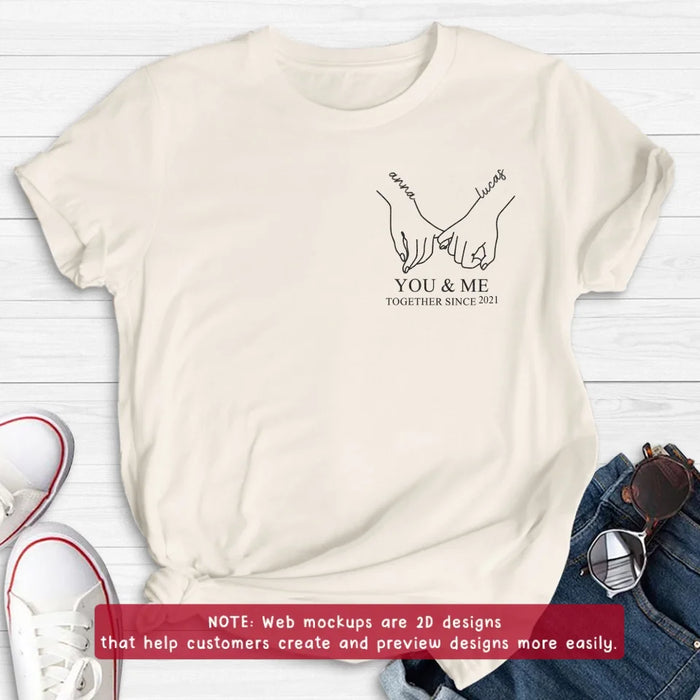 Custom Personalized Couple Embroidered T-shirt/ Sweater/ Hoodie - You & Me Together Since