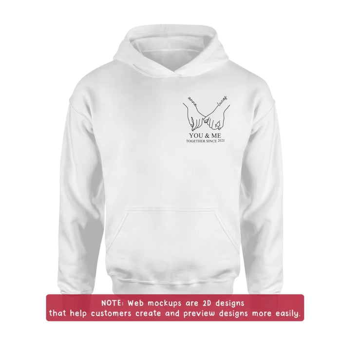 Custom Personalized Couple Embroidered T-shirt/ Sweater/ Hoodie - You & Me Together Since