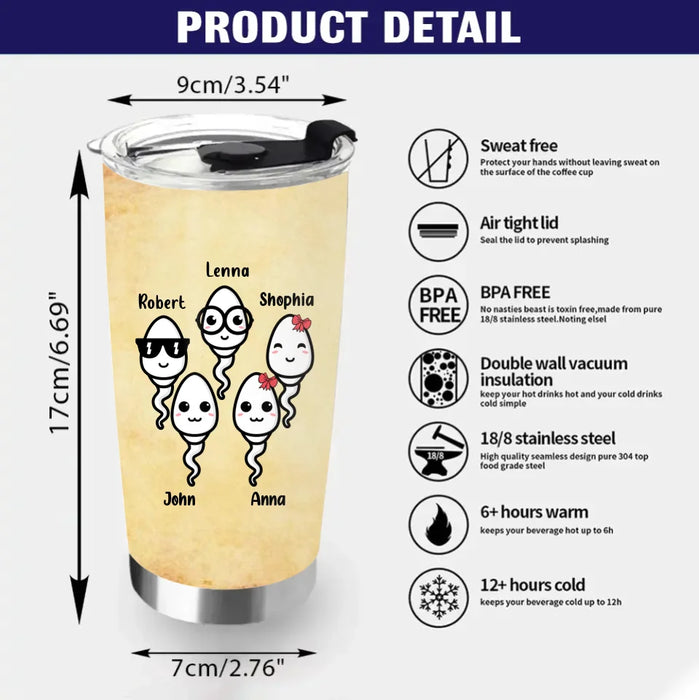 Personalized Step Father Tumbler - Father's Day Gift For Step Father - From The Best Thing That Ever Came From Your Balls