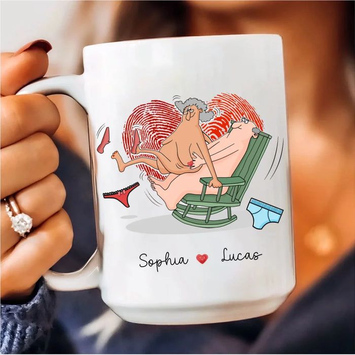 Custom Personalized Old Couple Coffee Mug - We Are Never Too Old For This - Gift Idea For Husband/ Wife/ Valentine