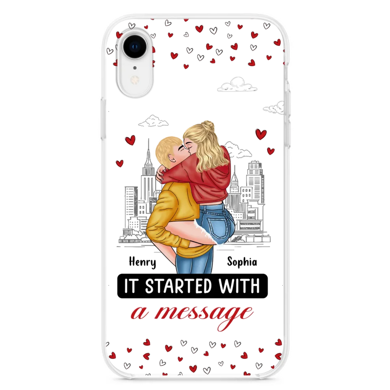 Custom Personalized Couple Phone Case For iPhone/ Samsung - Gift Idea For Couple - It Started With A Message