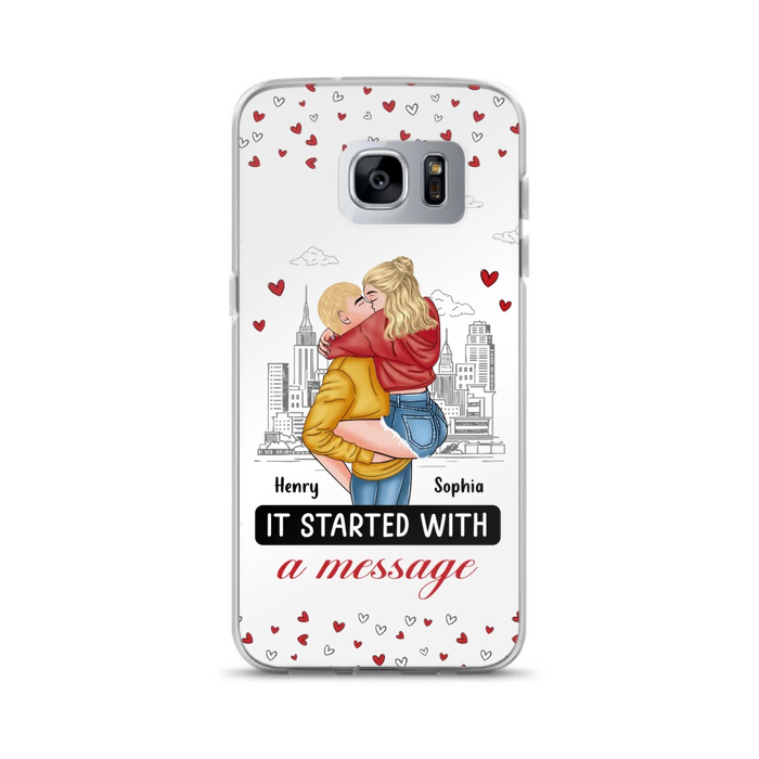Custom Personalized Couple Phone Case For iPhone/ Samsung - Gift Idea For Couple - It Started With A Message