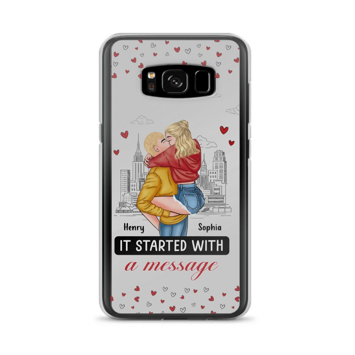 Custom Personalized Couple Phone Case For iPhone/ Samsung - Gift Idea For Couple - It Started With A Message