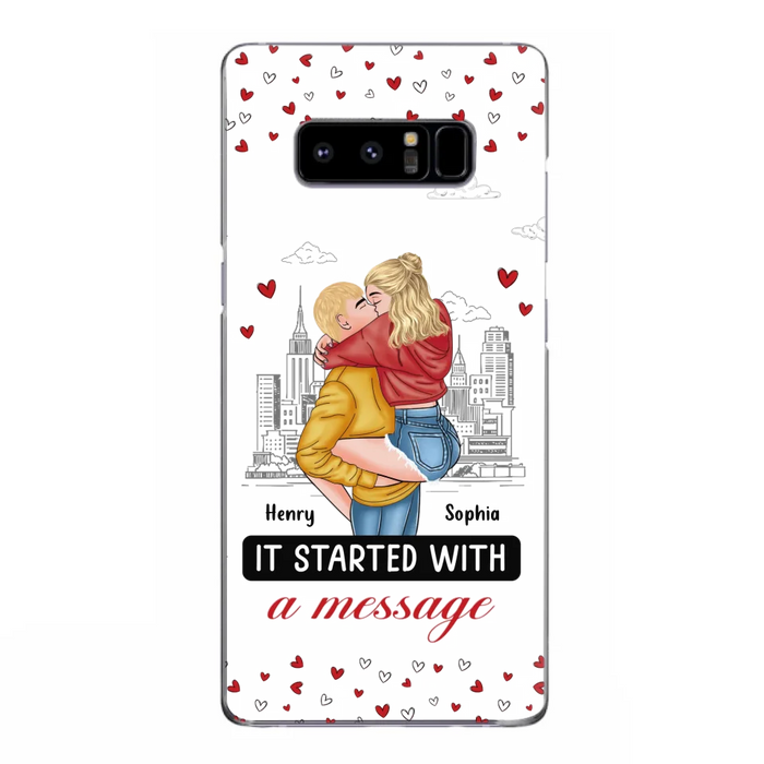 Custom Personalized Couple Phone Case For iPhone/ Samsung - Gift Idea For Couple - It Started With A Message