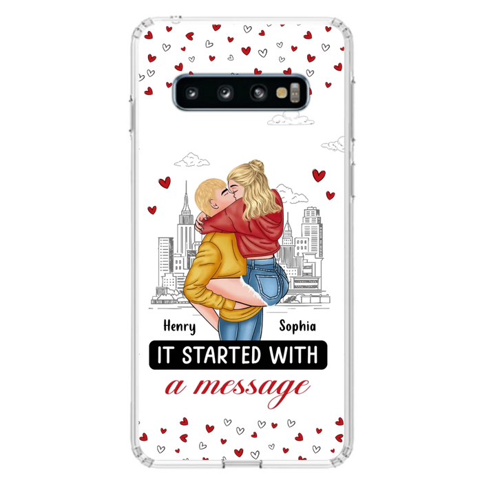 Custom Personalized Couple Phone Case For iPhone/ Samsung - Gift Idea For Couple - It Started With A Message