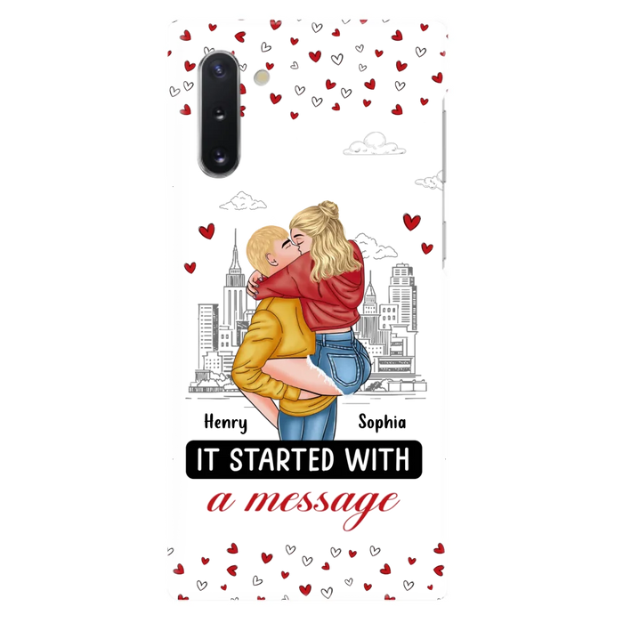 Custom Personalized Couple Phone Case For iPhone/ Samsung - Gift Idea For Couple - It Started With A Message