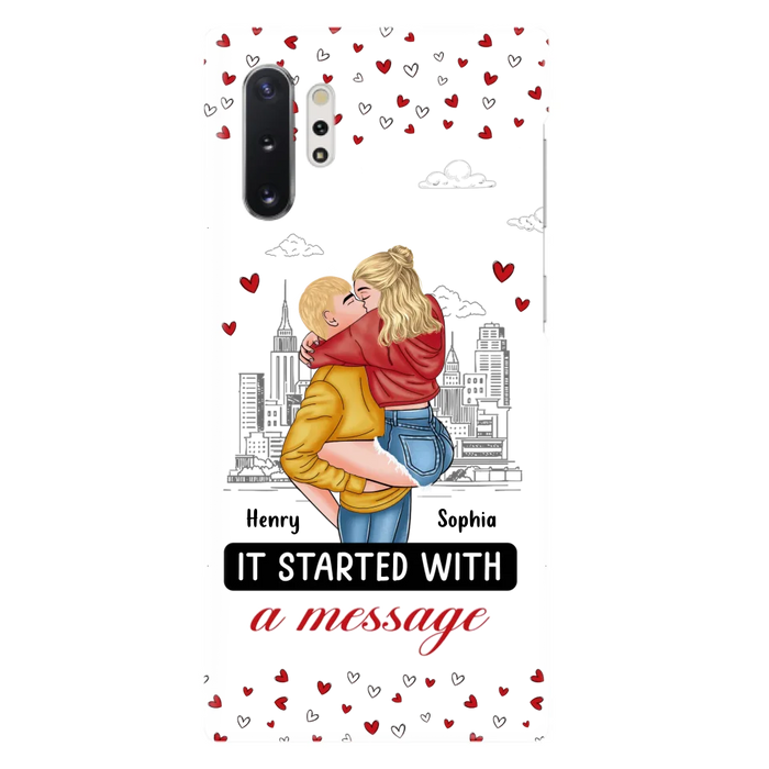 Custom Personalized Couple Phone Case For iPhone/ Samsung - Gift Idea For Couple - It Started With A Message