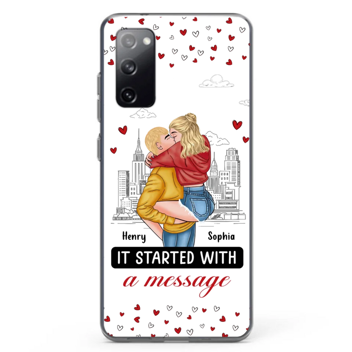 Custom Personalized Couple Phone Case For iPhone/ Samsung - Gift Idea For Couple - It Started With A Message