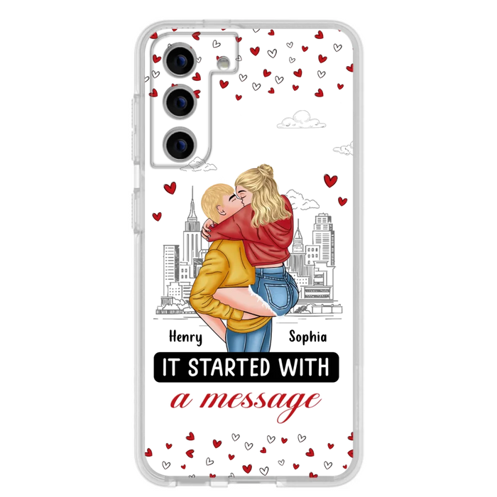 Custom Personalized Couple Phone Case For iPhone/ Samsung - Gift Idea For Couple - It Started With A Message