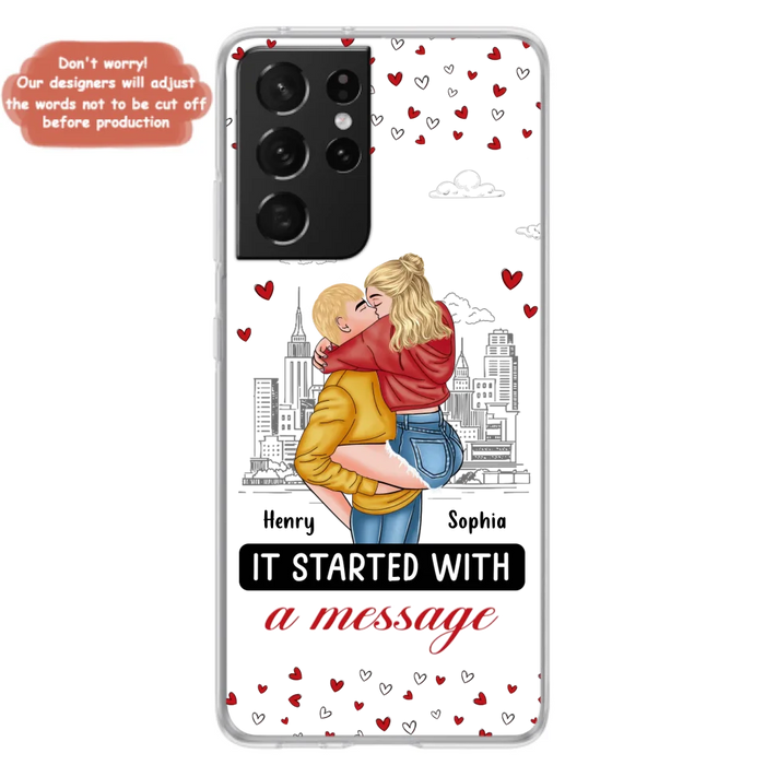 Custom Personalized Couple Phone Case For iPhone/ Samsung - Gift Idea For Couple - It Started With A Message