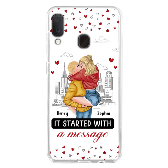 Custom Personalized Couple Phone Case For iPhone/ Samsung - Gift Idea For Couple - It Started With A Message
