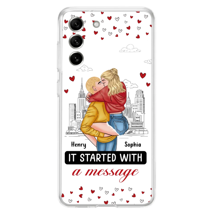 Custom Personalized Couple Phone Case For iPhone/ Samsung - Gift Idea For Couple - It Started With A Message