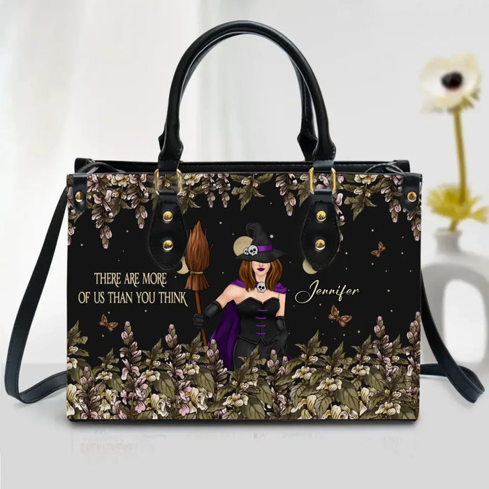 Custom Personalized Witch Leather Handbag with Long Straps - Mother's Day Gift Idea For Witch/ Mom