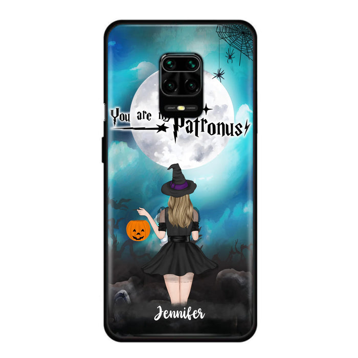 Custom Personalized Halloween Phone Case - Up to 3 Girls and 2 Cats - You Are My Patronus - Wiccan Decor/Pagan Decor