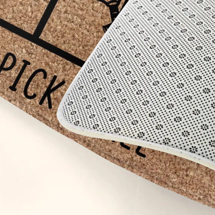Custom Personalized Pickleball Doormat - Playing Pickleball Court Anniversary Housewarming Gift