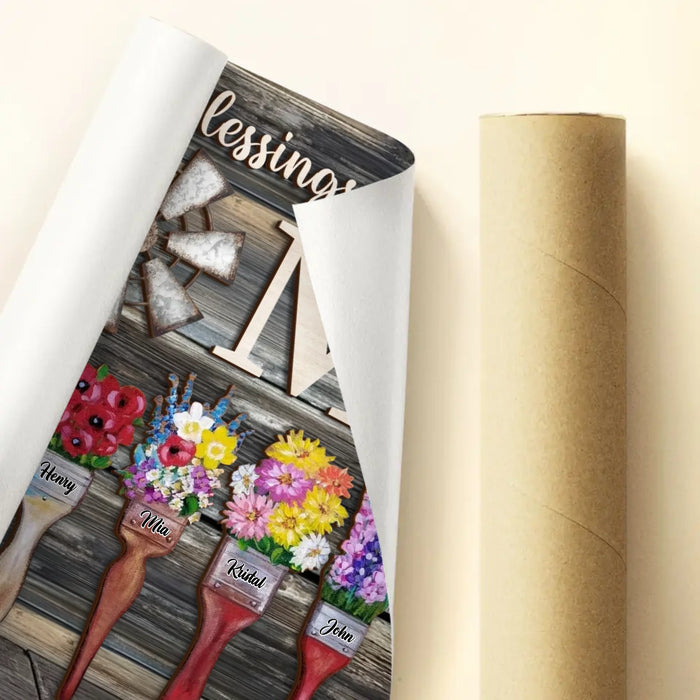 Custom Personalized Home Poster - Gift Idea For Mom/ Grandma with up to 8 Kids - My Greatest Blessings Called Me Mom